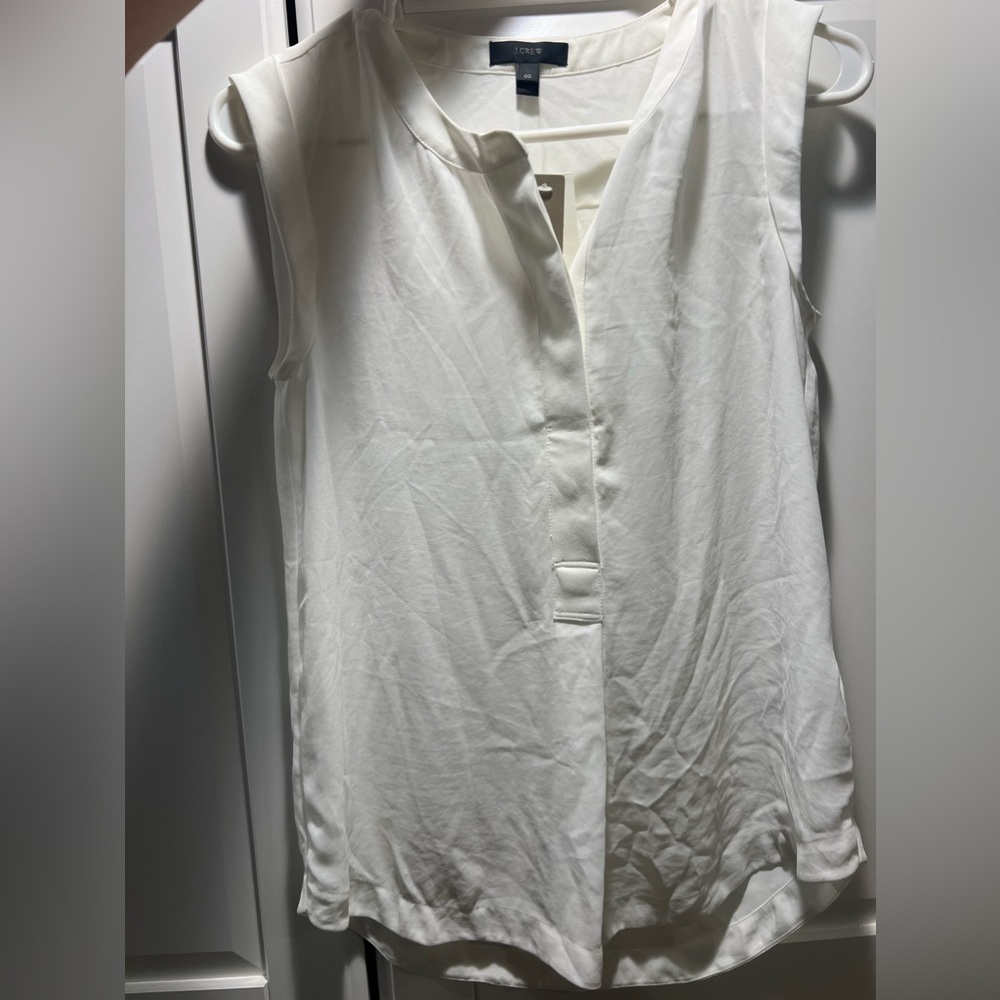 J. Crew White Sleeveless Shirt